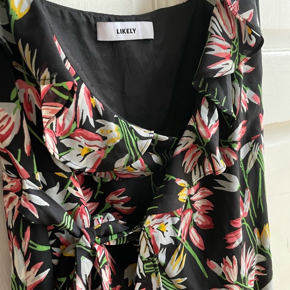 LIKELY RAE FLORAL WRAP MAXI HIGH LOW DRESS SMALL - Picture 3 of 6